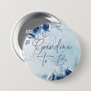 Badge Rond 7,6 Cm Grand-mère à être bleu C'est un Baby shower garçon