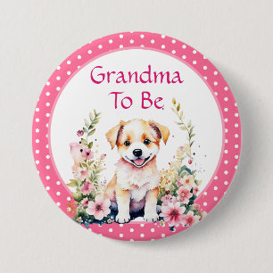 Badge Rond 7,6 Cm Grand-mère marionnette   BABY SHOWER