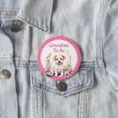 Badge Rond 7,6 Cm Grand-mère marionnette | BABY SHOWER (En situation)