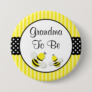 Badge Rond 7,6 Cm Grand-mère Pois de l'Baby shower des bourdons