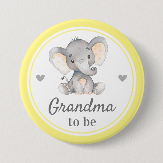 Badge Rond 7,6 Cm Grand-mère pour être grand-mère Baby shower d'élép (Devant)
