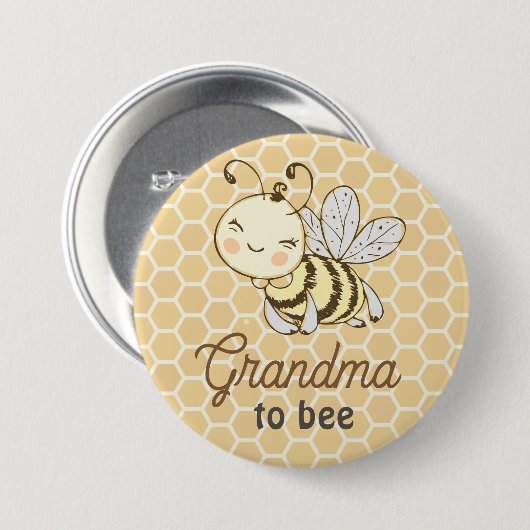 Badge Rond 7,6 Cm Grand-mère pour être grand-mère mignonne abeille à (Devant & derrière)