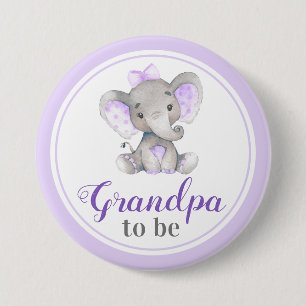 Badge Rond 7,6 Cm Grand-père de la petite fille Douche Lilac Little