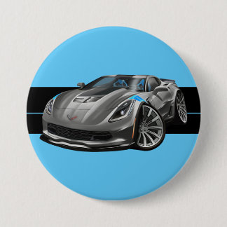 Badge Rond 7,6 Cm Grand Sport Corvette Gray Limited Edition Graphiqu