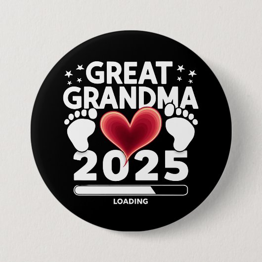 Badge Rond 7,6 Cm Grande grand-mère Chargement 2025 Faire-part de gr (Devant)