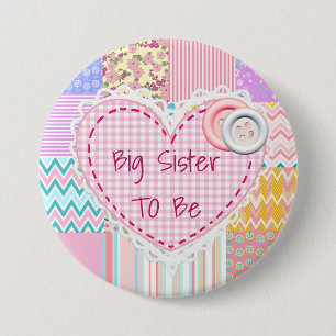 Badge Rond 7,6 Cm Grande soeur à être bouton piqué de baby shower