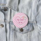Badge Rond 7,6 Cm Grande soeur à être bouton piqué de baby shower de (En situation)