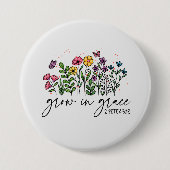 Badge Rond 7,6 Cm Grandir en grâce (Devant)