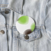 Badge Rond 7,6 Cm Graphique abstrait vert, moderne, simple, fleuri (En situation)