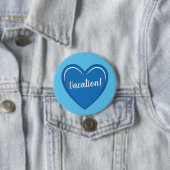 Badge Rond 7,6 Cm Graphique de coeur bleu clair et apaisant sur les  (En situation)