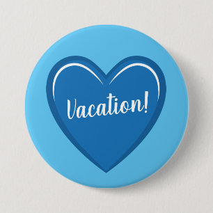 Badge Rond 7,6 Cm Graphique de coeur bleu clair et apaisant sur les