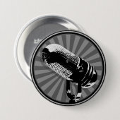 Badge Rond 7,6 Cm Graphique de microphone rétro (Devant & derrière)