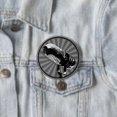 Badge Rond 7,6 Cm Graphique de microphone rétro (En situation)