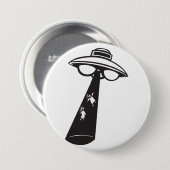 Badge Rond 7,6 Cm Graphique d'enlèvement d'ovni rétro Alien Sci-Fi (Devant & derrière)