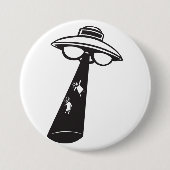 Badge Rond 7,6 Cm Graphique d'enlèvement d'ovni rétro Alien Sci-Fi (Devant)