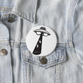 Badge Rond 7,6 Cm Graphique d'enlèvement d'ovni rétro Alien Sci-Fi (En situation)