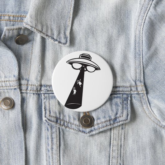 Badge Rond 7,6 Cm Graphique d'enlèvement d'ovni rétro Alien Sci-Fi (En situation)