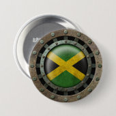 Badge Rond 7,6 Cm Graphique jamaïcain en acier industriel de disque (Devant & derrière)