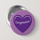 Badge Rond 7,6 Cm Graphique simple de coeur pourpre avec texte de co (Devant & derrière)