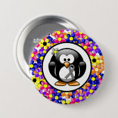 Badge Rond 7,6 Cm Gray Sensibilisation Ruban Penguin (Devant & derrière)