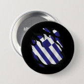 Badge Rond 7,6 Cm Grèce déchiré le drapeau (Devant & derrière)