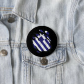 Badge Rond 7,6 Cm Grèce déchiré le drapeau (En situation)