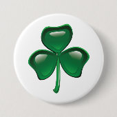 Badge Rond 7,6 Cm Green Shamrock Three-Leaf Clover (Devant)