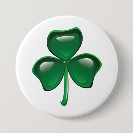 Badge Rond 7,6 Cm Green Shamrock Three-Leaf Clover (Devant)