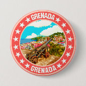 Badge Rond 7,6 Cm Grenade (Devant)