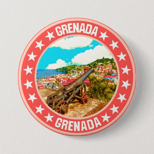 Badge Rond 7,6 Cm Grenade (Devant)