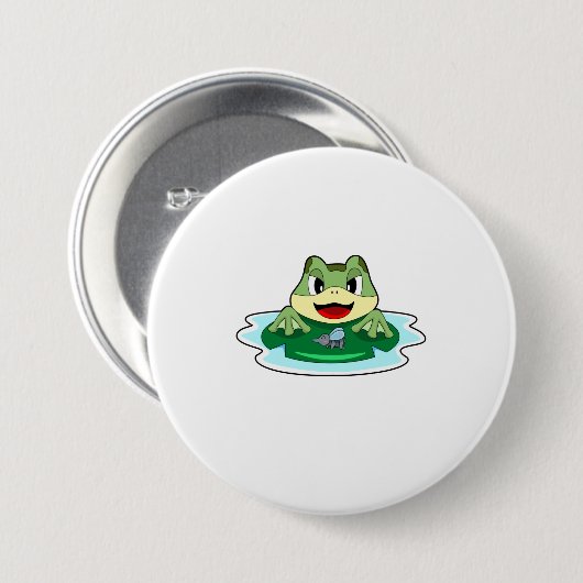 Badge Rond 7,6 Cm Grenouille (Devant & derrière)