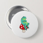 Badge Rond 7,6 Cm Grenouille au champignon (Devant & derrière)