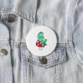 Badge Rond 7,6 Cm Grenouille au champignon (En situation)