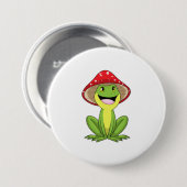 Badge Rond 7,6 Cm Grenouille au champignon (Devant & derrière)