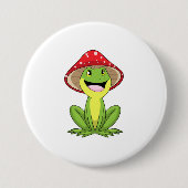 Badge Rond 7,6 Cm Grenouille au champignon (Devant)