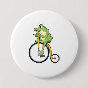 Badge Rond 7,6 Cm Grenouille au cirque avec vélo.PNG