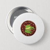 Badge Rond 7,6 Cm Grenouille avec beigne (Devant & derrière)