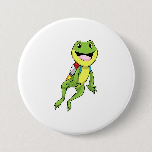 Badge Rond 7,6 Cm Grenouille avec Jetpack (Devant)