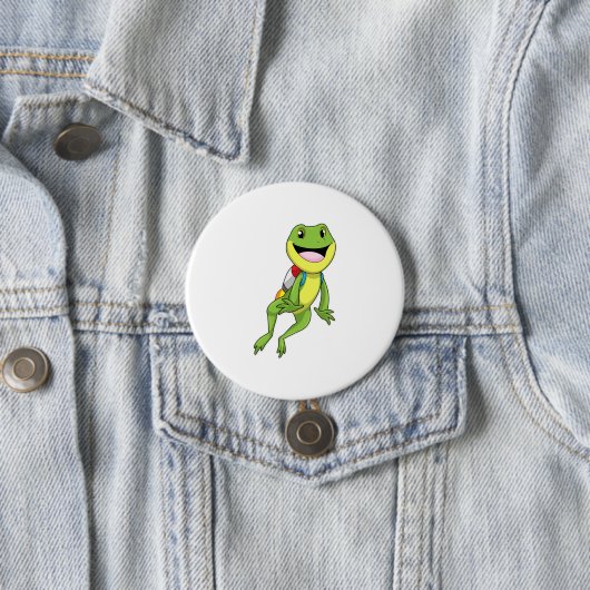 Badge Rond 7,6 Cm Grenouille avec Jetpack (En situation)
