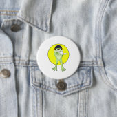 Badge Rond 7,6 Cm Grenouille avec lunettes de natation (En situation)