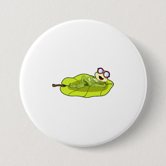 Badge Rond 7,6 Cm Grenouille avec lunettes de soleil (Devant)