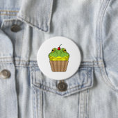 Badge Rond 7,6 Cm Grenouille avec muffin (En situation)