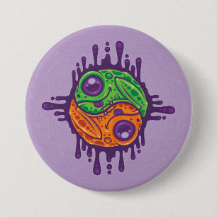 Badge Rond 7,6 Cm Grenouille séchée Trippy Yin Yang
