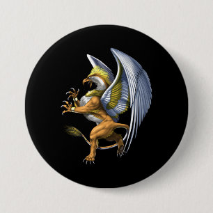 Badge Rond 7,6 Cm Griffin de la mythologie grecque