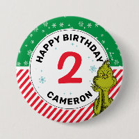 Grinch Rouge et Vert Anniversaire Flocon de Neige