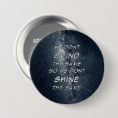 Badge Rond 7,6 Cm Grind & Shine Stars Inspiration Motivationnelle (Devant & derrière)