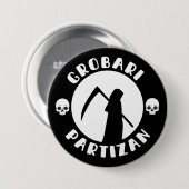 Badge Rond 7,6 Cm Grobari Partizan (Devant & derrière)