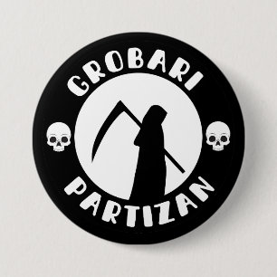 Badge Rond 7,6 Cm Grobari Partizan