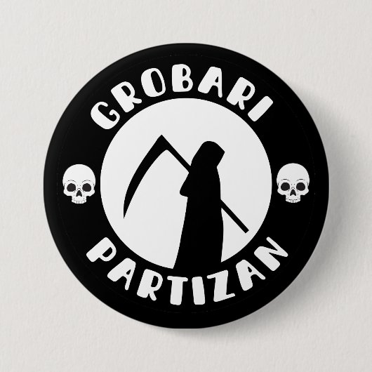 Badge Rond 7,6 Cm Grobari Partizan (Devant)