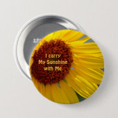 Badge Rond 7,6 Cm Gros Tournesol brillant Vibes positives Floral (Devant & derrière)